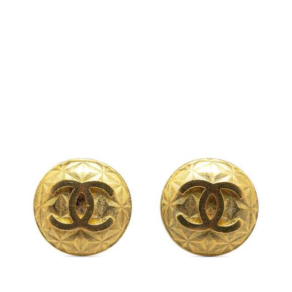 CHANEL Jewelry - Vintage Chanel Coco Mark Earrings, Gold Plated, Women's, CHANEL